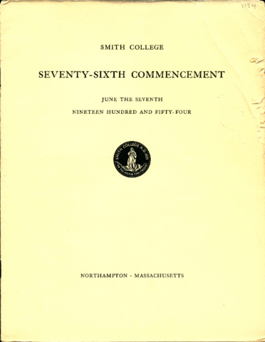 Commencement, 1954 | Smith College Finding Aids